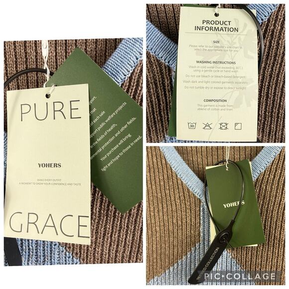 Bohemian Yohers New Colorblock Knit Crochet Ruffle Lace Trim Mini Dress Large - Picture 12 of 15